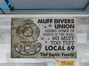 Personalized Scuba Diving Muff Divers Union Customized Doormat | WELCOME MAT | HOUSE WARMING GIFT