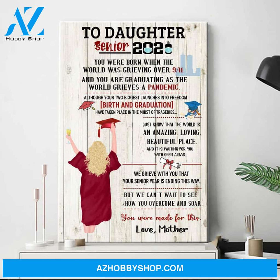 Personalized senior 2021 Canvas And Poster, Graduation gift For son for daughter from mom from dad Canvas Wall Art