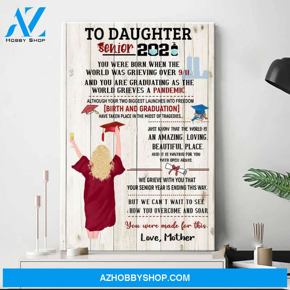 Personalized senior 2021 Canvas And Poster, Graduation gift For son for daughter from mom from dad Canvas Wall Art