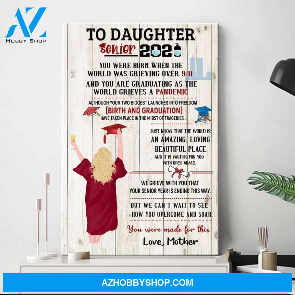 Personalized senior 2021 Canvas And Poster, Graduation gift For son for daughter from mom from dad Canvas Wall Art