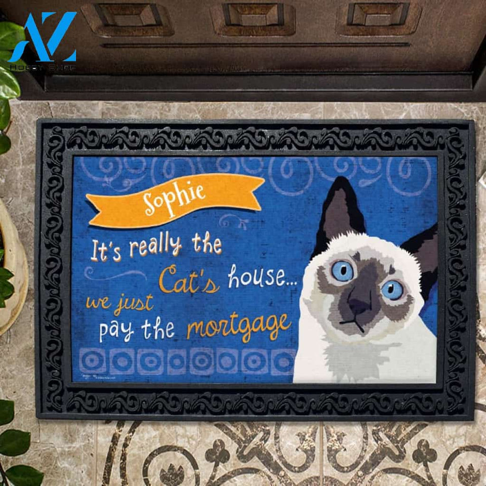 Personalized Siamese Cat House Doormat - 18" x 30"