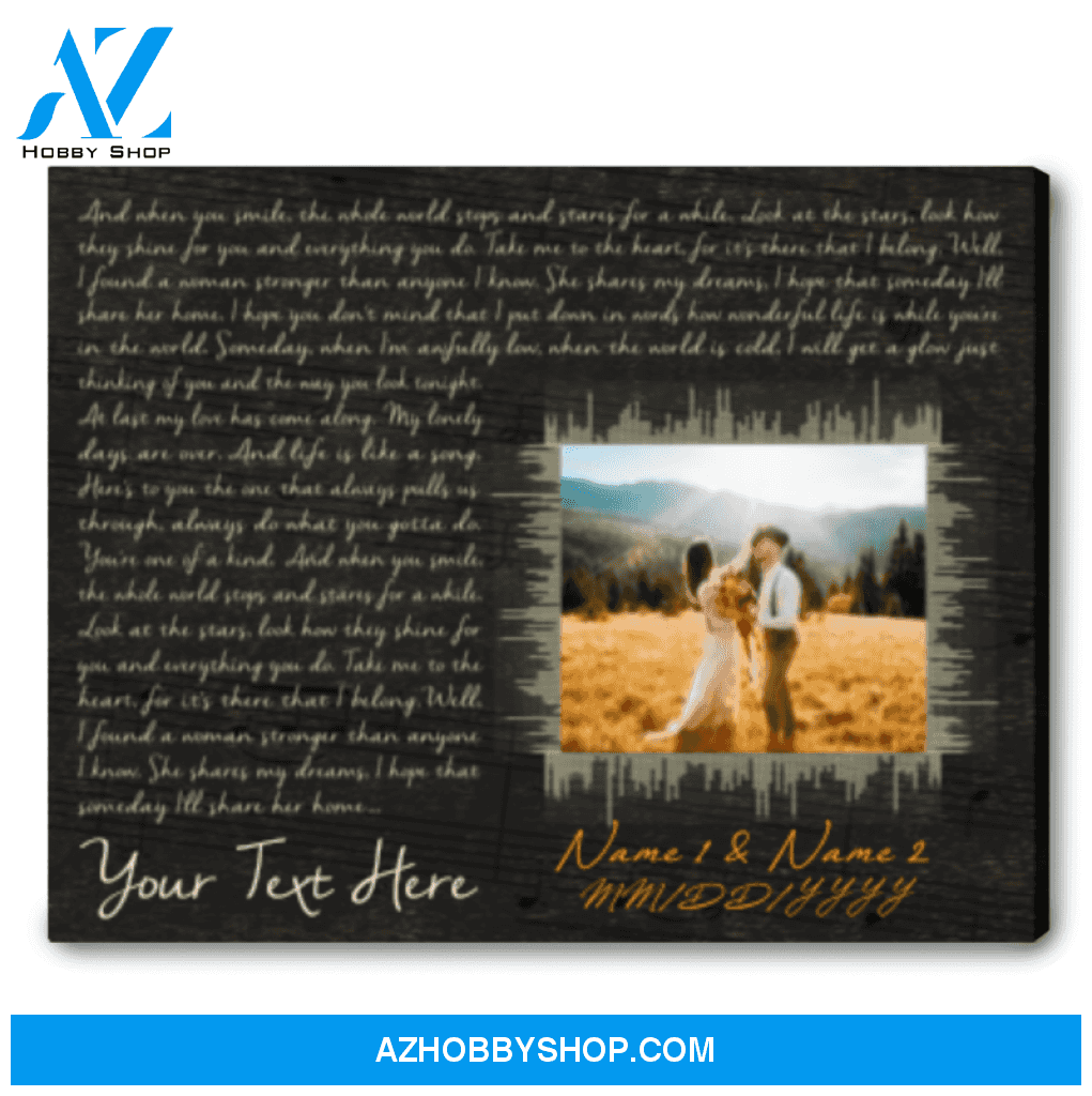Personalized Song Lyrics On Canvas Anniversary Gift Personalized Lyrics Gift Wall Art