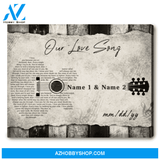 Personalized Song Lyrics On Canvas Music Wall Art Anniversary Gifts Ohcanvas