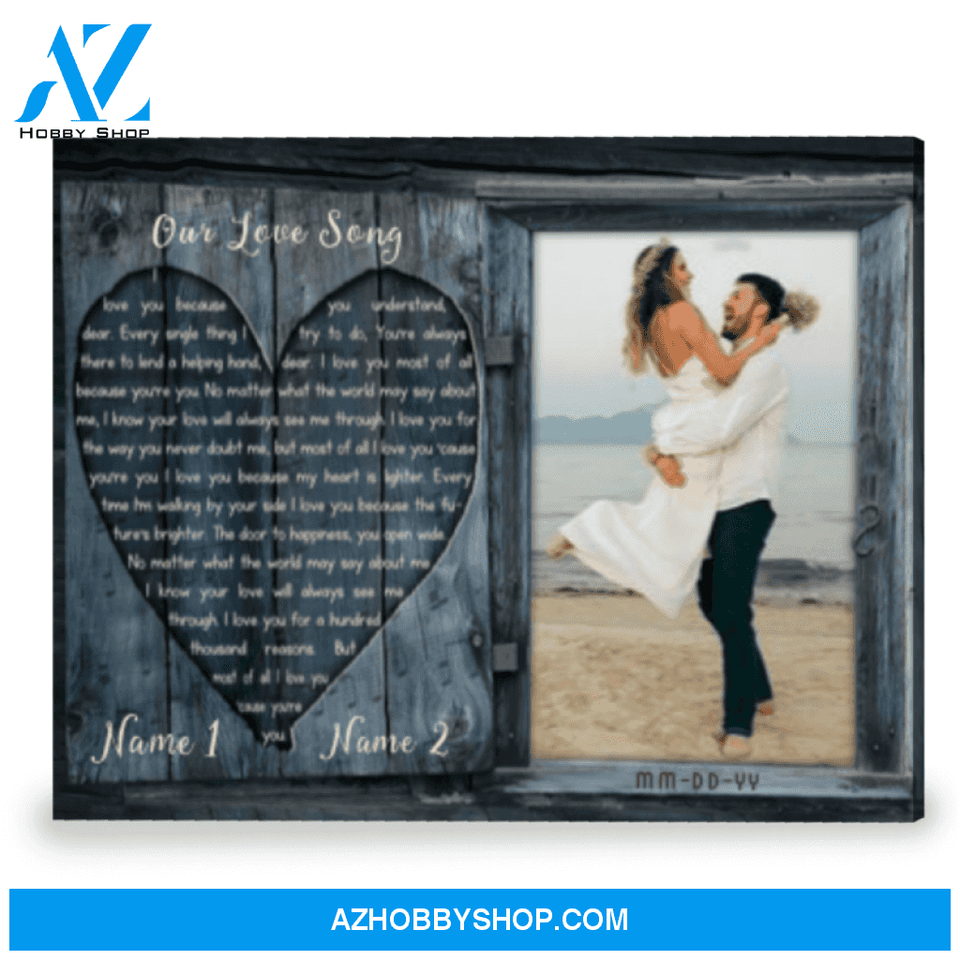 Personalized Song Lyrics Wall Art Photo Gift For Couple Canvas Wall Art