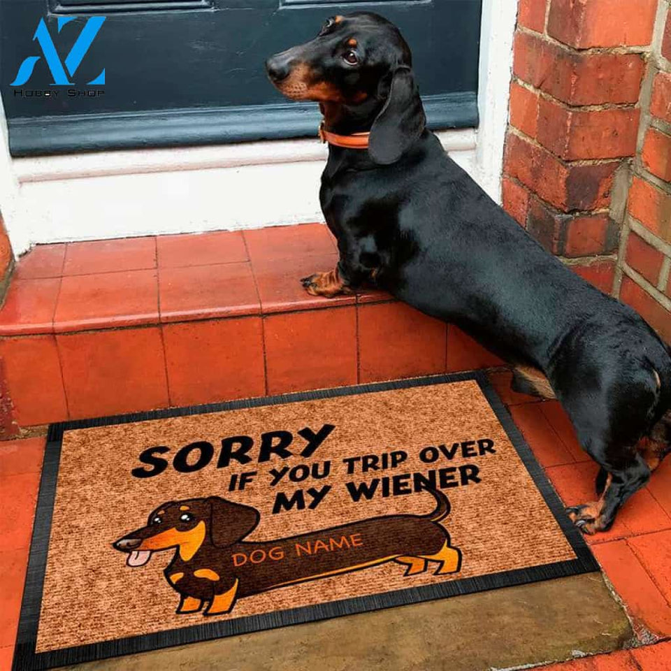 Personalized Sorry If you trip over my Wiener Dog Printing Doormat
