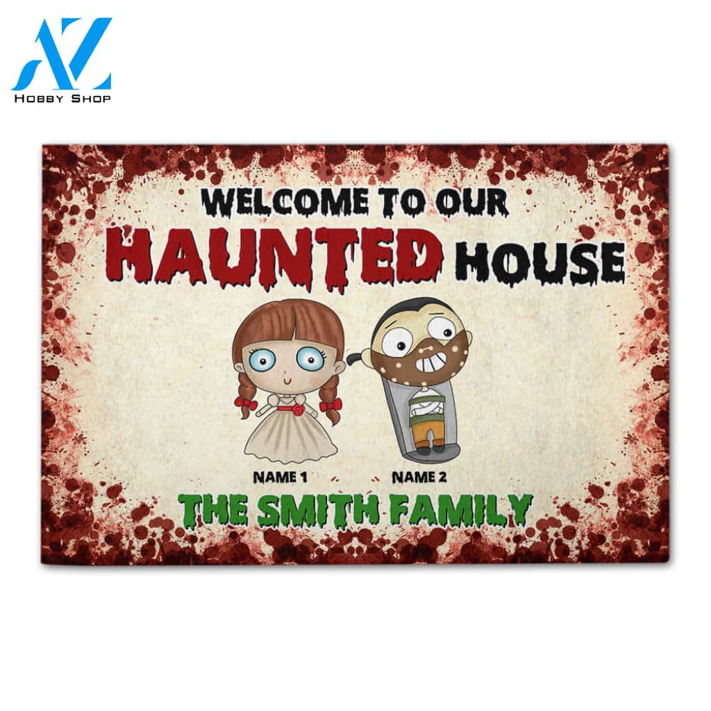 Personalized Spooky Gifts For Welcome To Our Haunted House - Custom Doormat