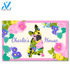Personalized Spring Time French Bulldog Doormat - 18" x 30"