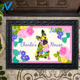 Personalized Spring Time French Bulldog Doormat - 18" x 30"