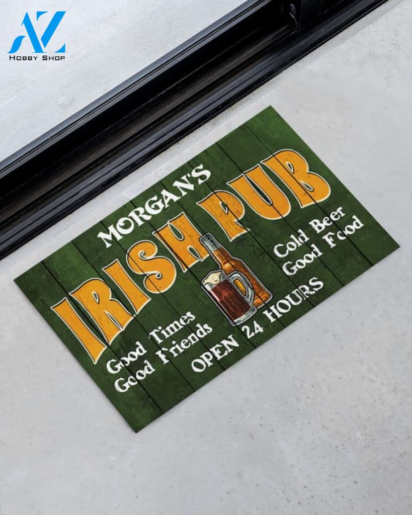 Personalized St Patrick's Day - Irish Pub 24hr Funny Indoor And Outdoor Doormat Gift For Friend Family Birthday Gift Decor Warm House Gift Welcome Mat