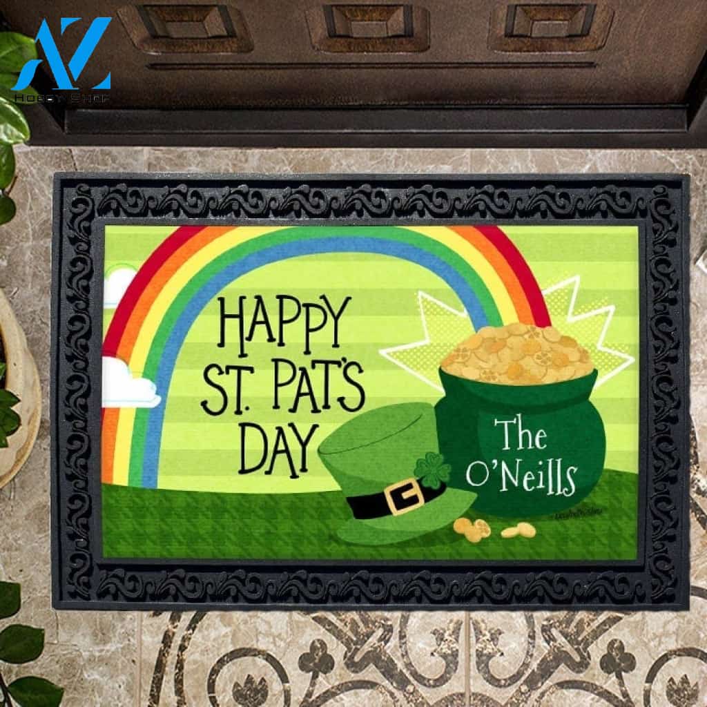 Personalized St. Pat's Pot of Gold Doormat - 18" x 30"