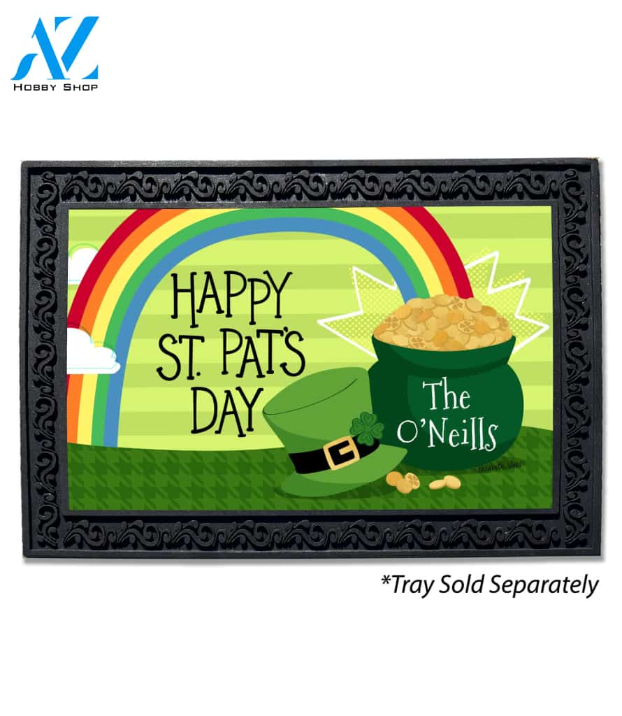 Personalized St. Pat's Pot of Gold Doormat - 18" x 30"