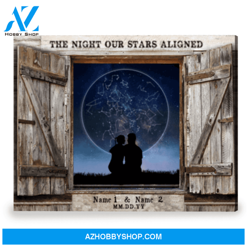 Personalized Star Constellation Gift Anniversary Gift For Couple Canvas Print