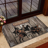 Personalized Steer Ranch Sorting Custom Name Doormat Welcome Mat