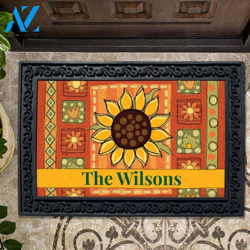 Personalized Sunflower Doormat - 18" x 30"