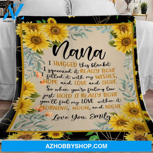 Personalized Sunflower Nana Blanket, Sunflower Blanket, Grandmother Blanket, Nana Blanket, Mother's Day Blanket