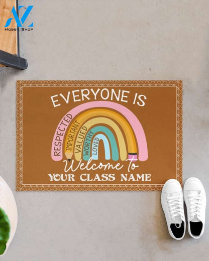 Personalized Teacher's Class Name Everyone is Welcome To Indoor And Outdoor Doormat Gift For Teacher Decor Warm House Gift Welcome Mat Back To School