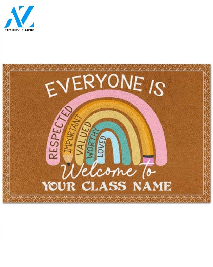 Personalized Teacher's Class Name Everyone is Welcome To Indoor And Outdoor Doormat Gift For Teacher Decor Warm House Gift Welcome Mat Back To School