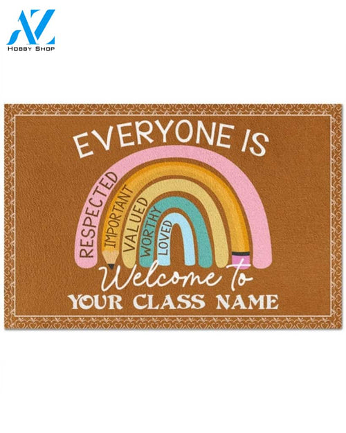 Personalized Teacher's Class Name Everyone is Welcome To Indoor And Outdoor Doormat Gift For Teacher Decor Warm House Gift Welcome Mat Back To School