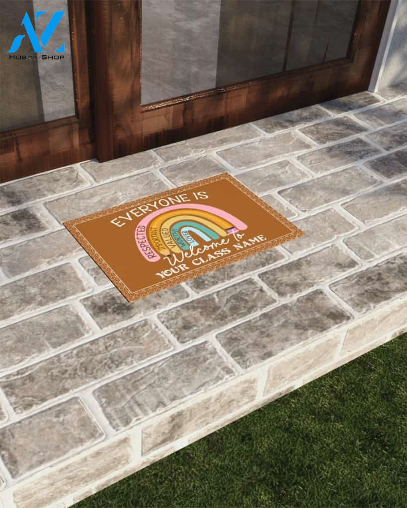 Personalized Teacher's Class Name Everyone is Welcome To Indoor And Outdoor Doormat Gift For Teacher Decor Warm House Gift Welcome Mat Back To School
