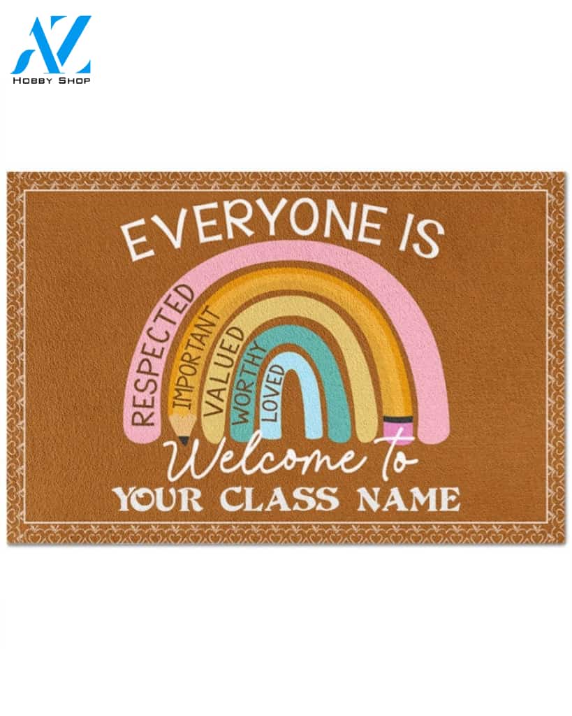 Personalized Teacher's Class Name Everyone is Welcome To Indoor And Outdoor Doormat Gift For Teacher Decor Warm House Gift Welcome Mat Back To School