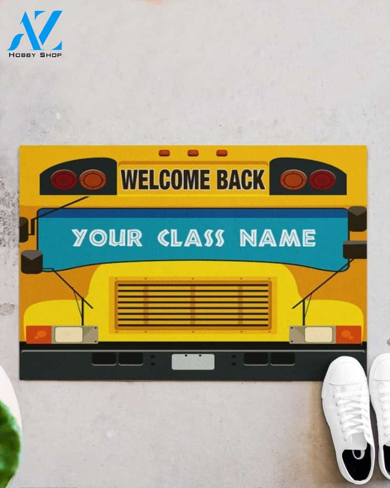Personalized Teacher's Class Name Mat Welcome Back Bus Driver Indoor And Outdoor Doormat Gift For Teacher Student Decor Warm House Gift Welcome Mat Back To School
