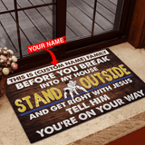 Personalized Tell Jesus Jiu Jitsu Custom Name Doormat Welcome Mat