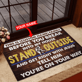 Personalized Tell Jesus Judo Custom Name Doormat Welcome Mat