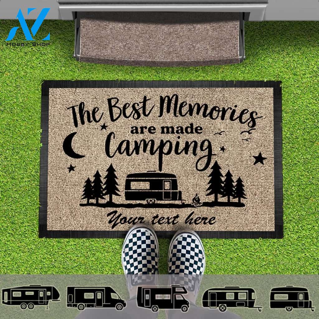 Personalized The best Memories Doormat Camping - RV Camper -Tractor - Motor Home Doormat, Happy Camper Mat