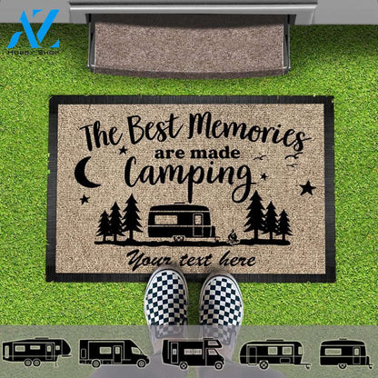 Personalized The best Memories Doormat Camping - RV Camper -Tractor - Motor Home Doormat, Happy Camper Mat