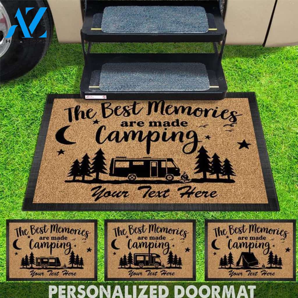 Gosszy - Personalized The best Memories Doormat Camping - RV Camper -Tractor - Motor Home Doormat, Happy Camper Mat