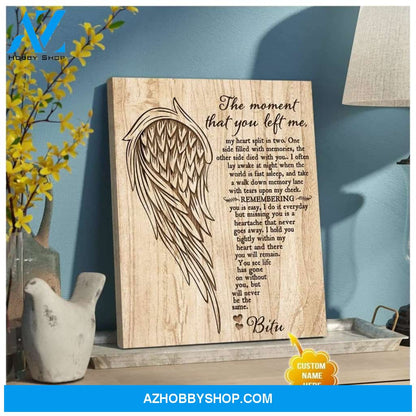 Personalized The Moment That You Left Me Angel Wings Wall Art Canvas