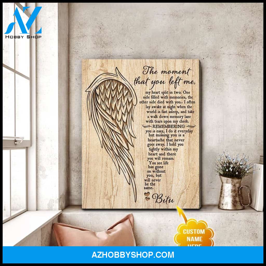Personalized The Moment That You Left Me Angel Wings Wall Art Canvas