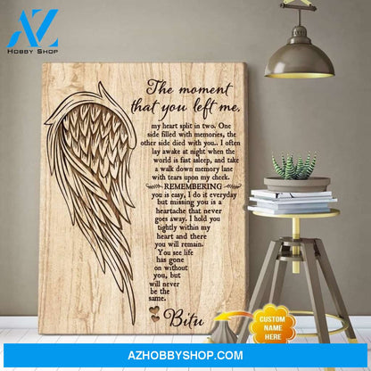 Personalized The Moment That You Left Me Angel Wings Wall Art Canvas