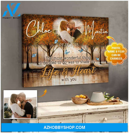 Personalized The Most Wonderful Thing Canvas For Couple Wall Art Decor