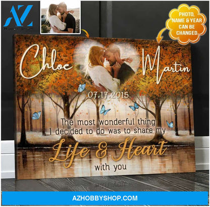Personalized The Most Wonderful Thing Canvas For Couple Wall Art Decor