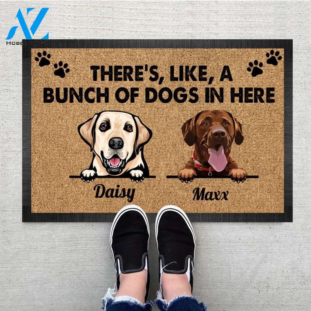 Personalized there’s, like, a bunch of dog in here Pawprints Doormat, Dog mat custom, Pawprints Doormat, dog doormat, dog gift, dog mat, custom dog - Dog mat custom