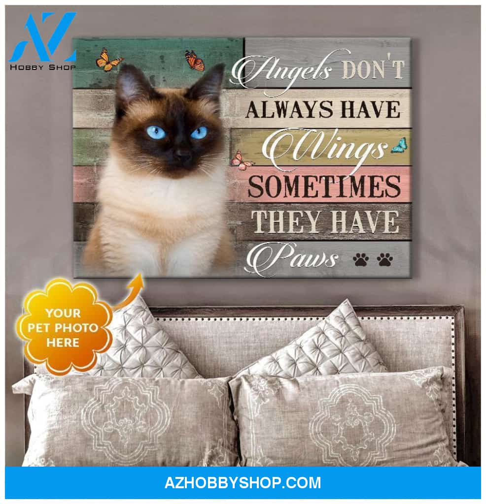 Personalized They Have Paws Cat Photo Wall Art Canvas