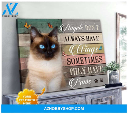 Personalized They Have Paws Cat Photo Wall Art Canvas