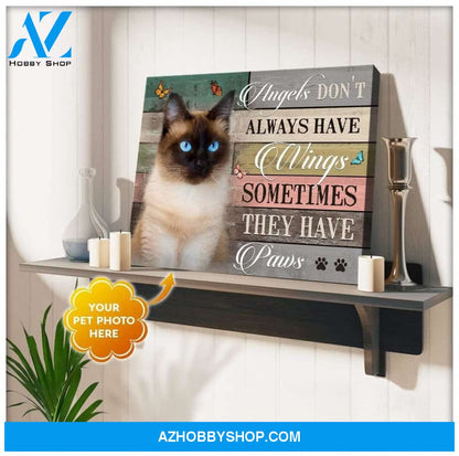 Personalized They Have Paws Cat Photo Wall Art Canvas