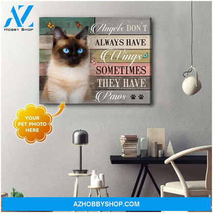 Personalized They Have Paws Cat Photo Wall Art Canvas