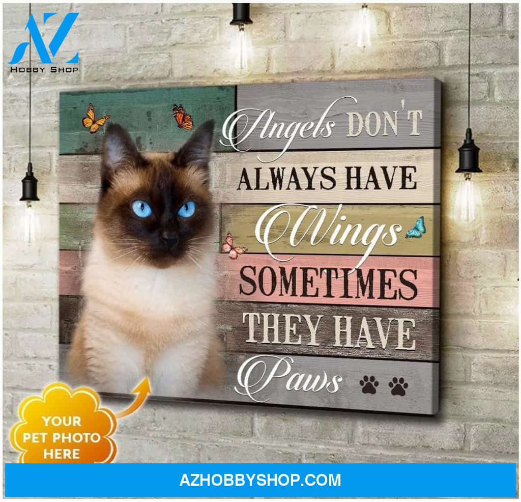 Personalized They Have Paws Cat Photo Wall Art Canvas