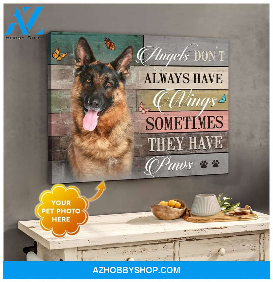 Personalized They Have Paws German Shepherd Dog Photo Wall Art Canvas
