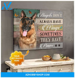 Personalized They Have Paws German Shepherd Dog Photo Wall Art Canvas