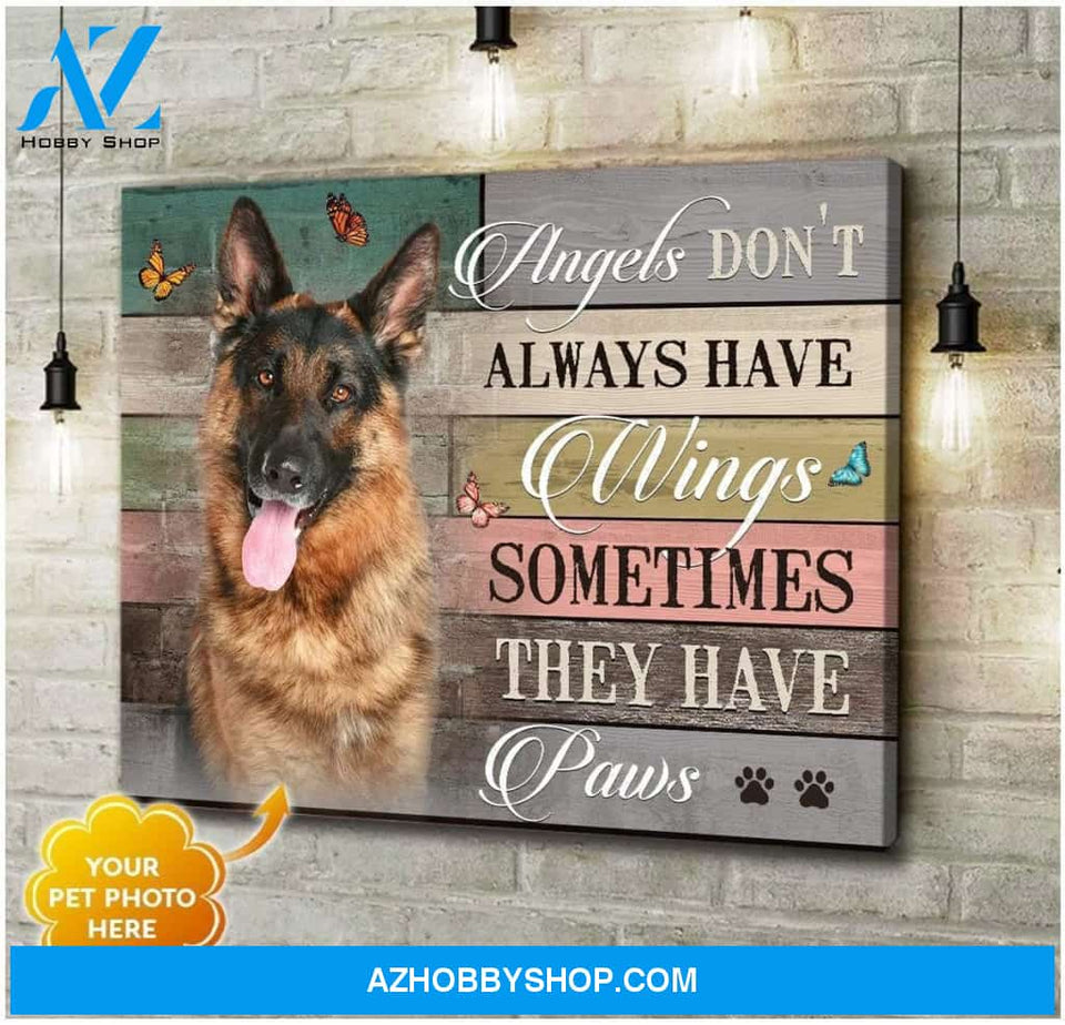 Personalized They Have Paws German Shepherd Dog Photo Wall Art Canvas