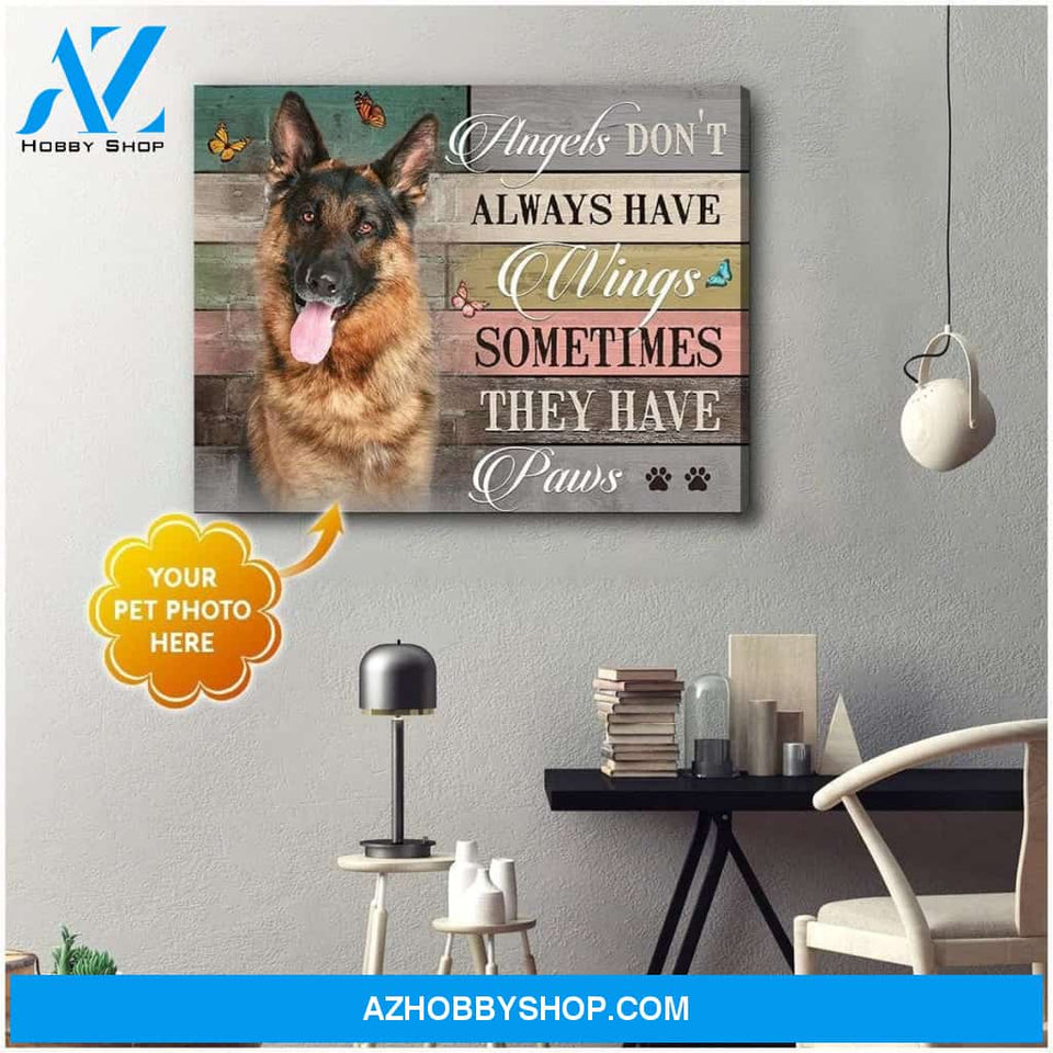 Personalized They Have Paws German Shepherd Dog Photo Wall Art Canvas