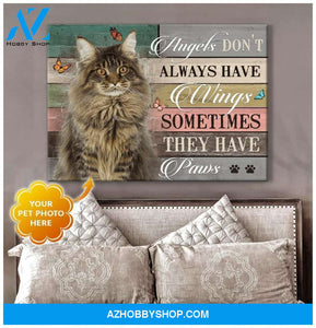 Personalized They Have Paws Maine Coon Cat Photo Wall Art Canvas