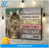 Personalized They Have Paws Maine Coon Cat Photo Wall Art Canvas