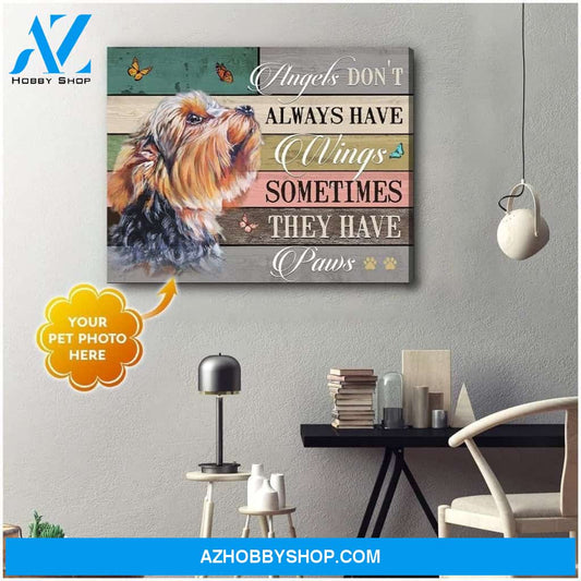 Personalized They Have Paws Yorkshire Dog Photo Wall Art Canvas