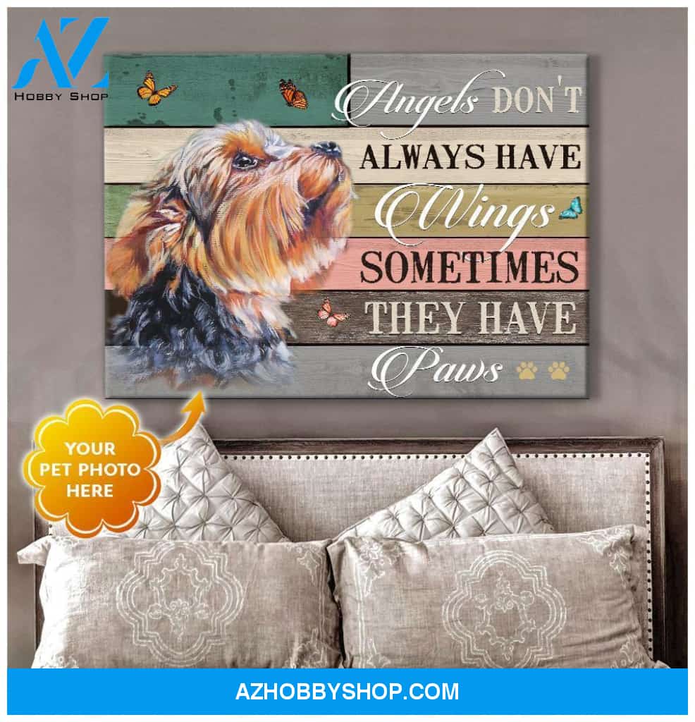 Personalized They Have Paws Yorkshire Dog Photo Wall Art Canvas