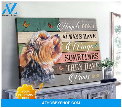 Personalized They Have Paws Yorkshire Dog Photo Wall Art Canvas